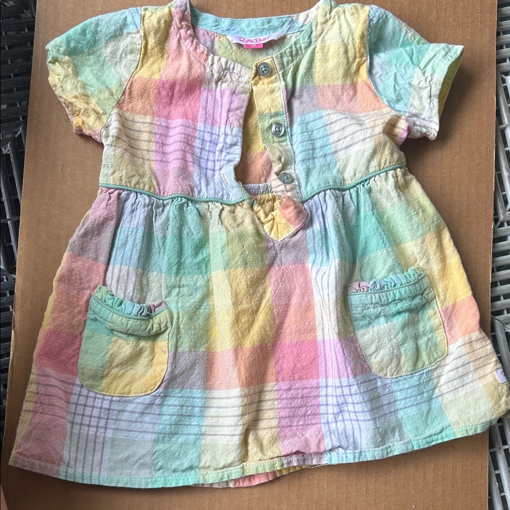 Colorful Plaid Kids Dress